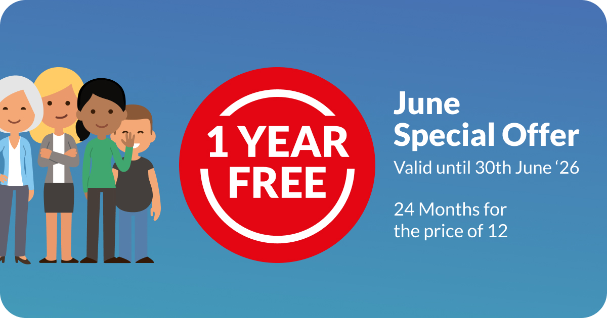 June Offer - 1 year free