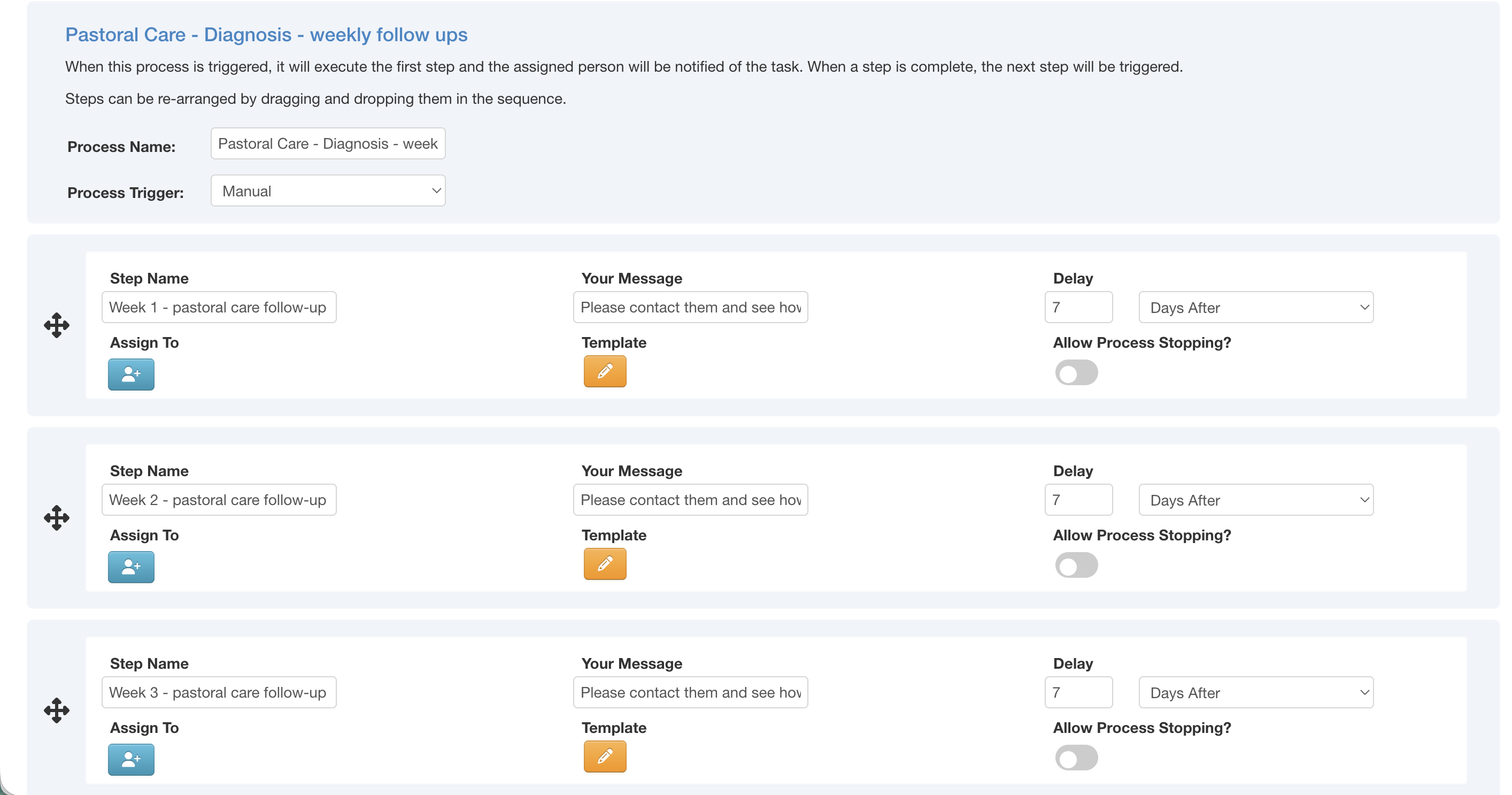 Pastoral Care -setup Steps