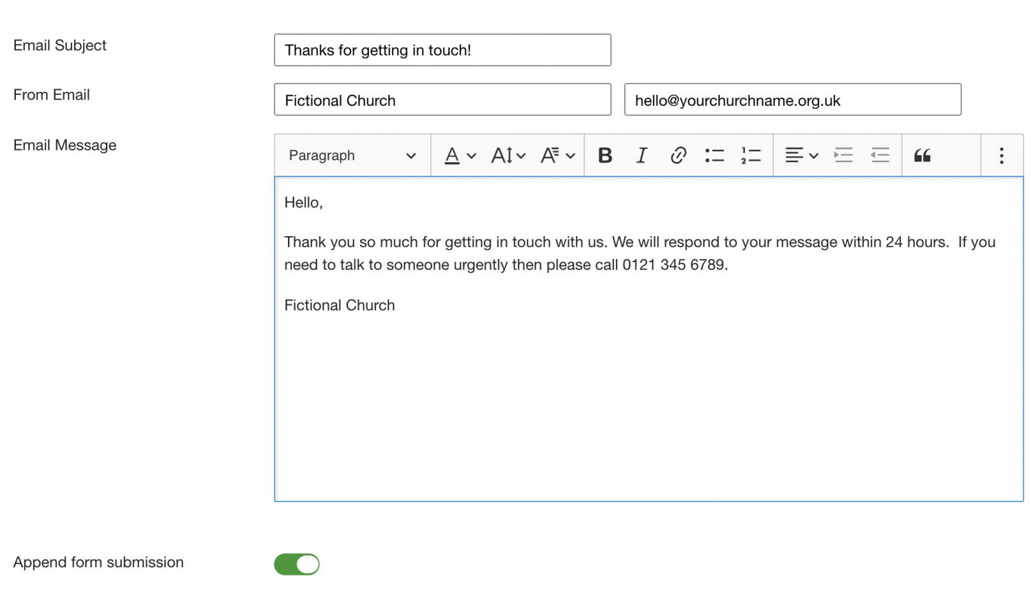Form Submission